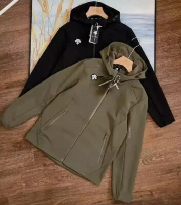 Outdoor Descente Soft Shell Windproof Hooded Plush Jacket Men Women - Image 1 of 4