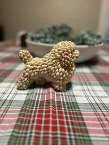 Vintage Poodle Seashell Figurine Mid-Century Art Encrusted Handmade Retro Decor - Picture 1 of 6