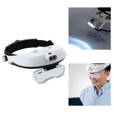 Professional Headband With 2 LED Light Jeweler Magnifier Magnifying Glass Loupe - Image 1 of 4