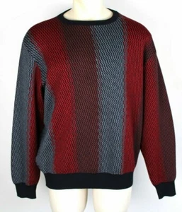 Vintage St Croix Mens 100% Wool Cosby Red Gray Zig Zag Sweater Sz XL USA MADE - Picture 1 of 4