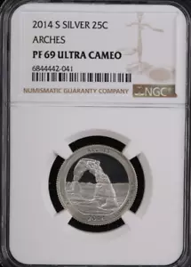 2014-S ATB Silver Quarter. NGC PF69. Affordable Collectible Coin. Store #15836 - Picture 1 of 3