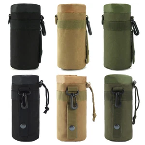 Tactical Sports Water Bottle Bag Holder Military Molle Pouch Travel Kettle Bag - Picture 1 of 24