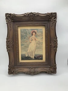 Antiguo Marco Cuadrado Doble Rococó Marrón Tiza y Pinkie Estampado Antiguo  - Imagen 1 de 22