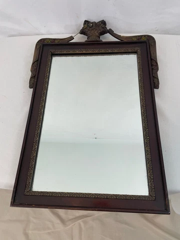 Antique Wood Frame Wall Hang Vintage Mirror Cover