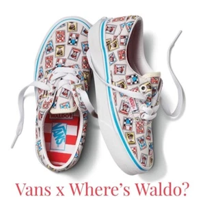 VANS Wheres Waldo? Sneakers Lt. Ed. Kid Sz 1 Skatecore Kidcore Unisex Cartoons - Picture 1 of 8