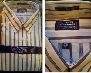 Charles Alexander Men's Dress Shirt 17-37 Tall Cotton Button Long Sleeve - Picture 1 of 1