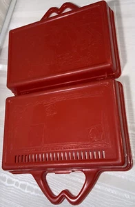 McDonalds 1988 Plastic Red Lunch/Pencil Box Vintage 8”x7”x3.25” Grimace - Picture 1 of 9