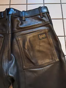 g-star lederhose, Elwood, gay leather, vintage,gr 34, selten ,top zustand, bluf - Bild 1 von 16