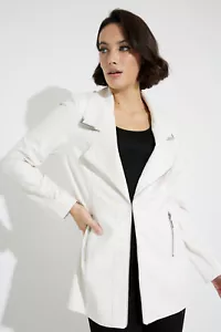 Joseph Ribkoff Off White Faux Suede Longline Jacket 231912 Size XS RRP £265.00 - Picture 1 of 9