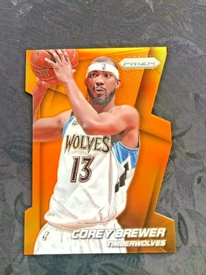 2014 2015 Panini Orange Prizm Die-Cut Corey Brewer Card 102/139 Made  - Image 1 of 2