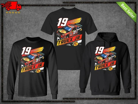 Men's Martin Truex Jr #19 Racing Team Collection Black T-shirt For Fan S-4XL Cover