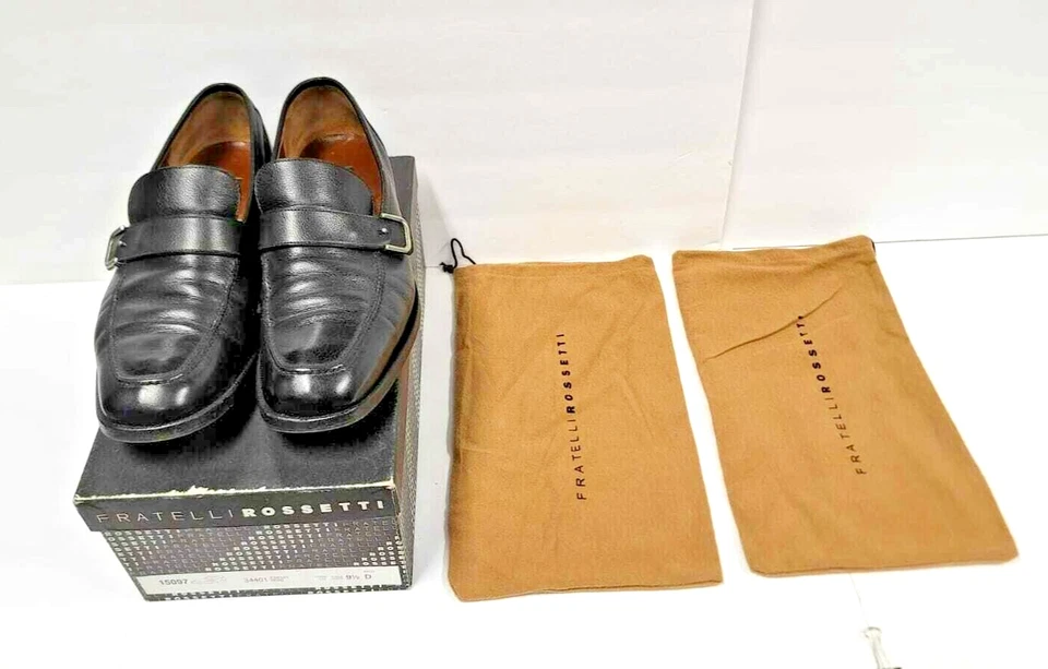 Fratelli Rossetti Men's Black Leather Shoes 15097 Kansas Nero 34401 ~ Size 9.5 D - Image 1 of 4