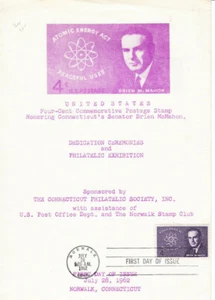 CT Philatelic Soc 1st Day Ceremony Program #1200 C2 McMahon Atomic Energy CONPEX - Picture 1 of 4