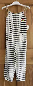 Little Bird Jools Navy Stripe Rainbow Ditsy Floral Jumpsuit Playsuit 2-3 Years - Picture 1 of 8