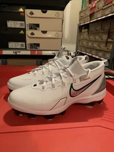 Nike Mens Sz13 Force Trout 9 Elite MCS Baseball Cleats White/Silver FZ0884-102 - Picture 1 of 6