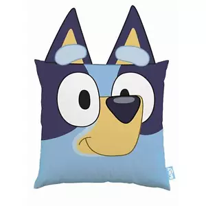 Bluey Sorriso Cuscino Pre-riempito Forma Con Orecchie Blu Bambini Cane Pupazzo - Foto 1 di 2