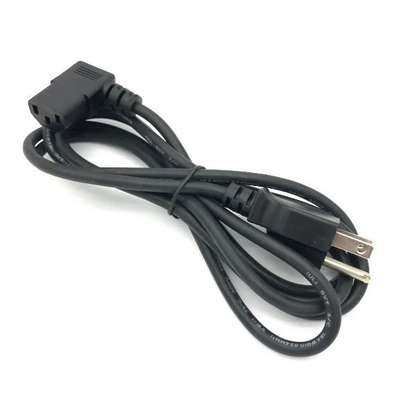 6FT 90 Degree Universal 3 Prong AC Power Cable 18AWG Computer Printer Monitor TV - Image 1 of 1