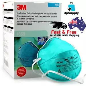 3M 1860 Cupped Respirator Mask, N95, Surgical, Fluid Resistant, BFE>99%, 20 Pack - Picture 1 of 2
