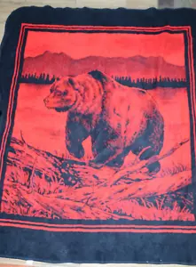 Manta San Marcos El Original Cobija Oso Pardo Rojo y Negro Aprox. 85"x75" - Imagen 1 de 6