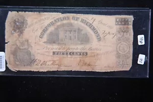 1861 Richmond Virginia, 50 centavos, Corporación de Richmond, VA. Tienda VENTA #04922 - Imagen 1 de 2