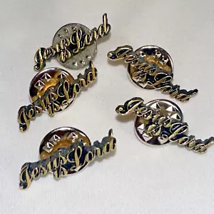 Lot of 5 Gold Color Metal "JESUS IS LORD" Christian Brooch Lapel Tie Pin - Picture 1 of 4