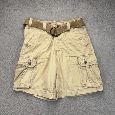 Hollister Shorts Mens 32 Khaki Beige Cargo Belted Pockets Outdoor Casual Comfort - Image 1 of 4