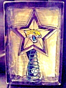 NFL Jacksonville Jaguars Art Glass Tree Topper - Picture 1 of 1