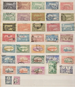 FRENCH Colony GUADELOUPE Collection 1905-1939, 37 Used stamps Scott Value $ 40 + - Picture 1 of 1