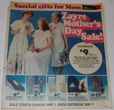 VTG MAY 1983 ZAYRE MOTHER'S DAY SALE DEPARTMENT STORE ADVERTISING FLYER! ATARI! - Image 1 of 4