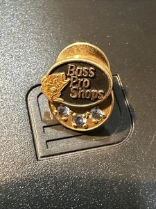 VTG. Bass Pros Shops Employee Service Award Pin  10K 4.1 GRAM Gold BLUE TOPAZ - Picture 1 of 5