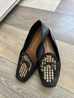 Zapatos planos cómodos mocasines tejidos Tory Burch Charm para mujer 7 M Foto 1 de 4