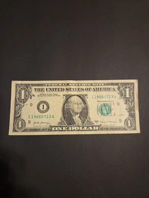  JULY 13 1966 BIRTHDAY Note $1 One Dollar Bill I196607Q3A - Image 1 of 2