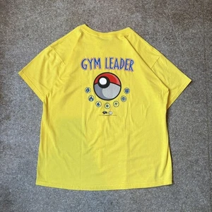 Pokemon Gym Leader T-Shirt Yellow 1999 US Fruit of the Loom Novelty - Picture 1 of 10