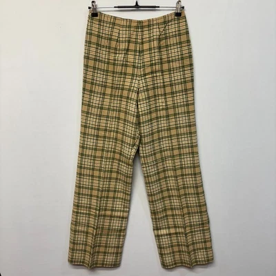 Pantalones de lana Pendleton vintage para mujer años 60 70 pierna ancha talla 14 a cuadros EE. UU. C062-19 Foto 1 de 4