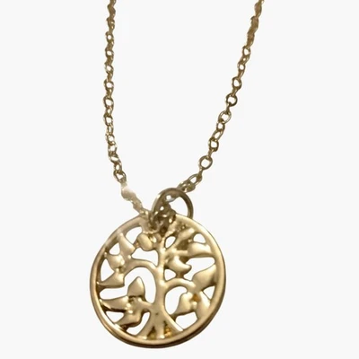 Tree of Life Pendant Necklace 18 Inch Chain Jewelry Gold Tone  New in Package - Image 1 of 4