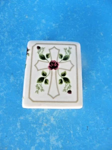 Cartera de porcelana miniatura bolso caja baratija pintada a mano 2,25" multicolor - Imagen 1 de 8