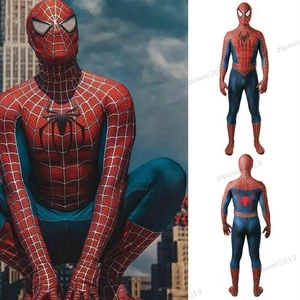 Adult Spiderman Tobey Maguire Cosplay Costume Jumpsuit Fancy Dress Gift Xmas - Picture 1 of 12