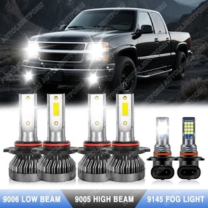 6X White LED Headlight Fog Bulbs For Chevy Silverado 1500 2500 3500 HD 2003-2006 - Picture 1 of 17