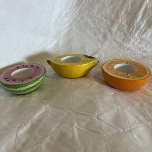 Party Lite 3er Set Früchteteelichthalter Zitrone, Orange, Wassermelone - Bild 1 von 3