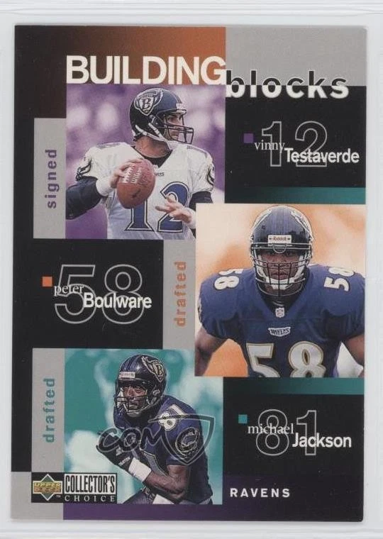 1997 Collector's Choice Vinny Testaverde Peter Boulware Bam Morris Rookie RC - Image 1 of 2