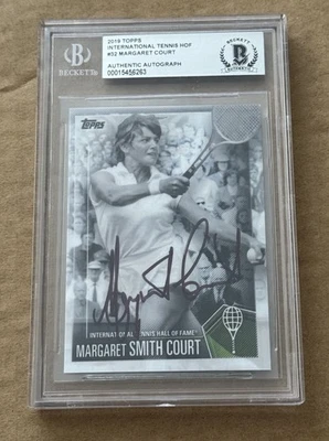 MARGARET COURT SIGNED 2019 TOPPS HOF TENNIS CARD  BECKETT  BAS - Image 1 of 2