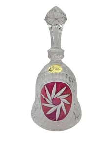 The European Collection Kristallglocke mit Cranberry Akzent Made in West Germany  - Bild 1 von 14