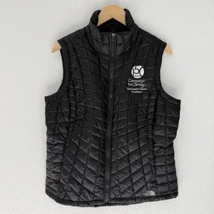 North Face Thermoball Vest Womens Large Black COMPANY LOGO NEW - Picture 1 of 5