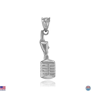 Dije de micrófono de oro Claddagh de plata de ley 925 colgante joyería regalo, 1 pieza - Imagen 1 de 2