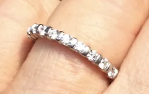Platinum & Natural Diamond (E:F) 1Ct Full Eternity Size O : Certified - Picture 1 of 6
