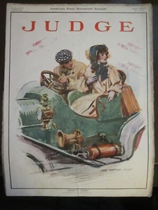 Judge Magazine July 1910 Yours in Haste Automobile Trip Art Deco 54 - Picture 1 of 1