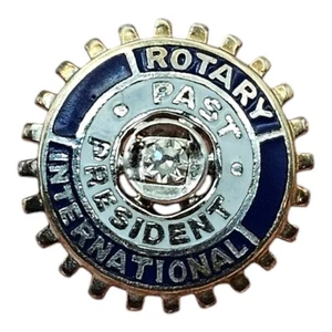 Vintage Rotary International Past President Pin In 10k Gold With Diamond - Picture 1 of 4