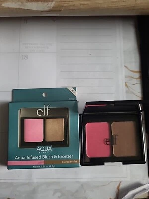 ELF Aqua Beauty Aqua-Infused Blush & Bronzer in Bronzed Violet Full Size- New - Image 1 of 4