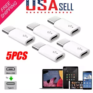 5pcs V8 To Type-C Micro Adapter Plug Adaptor Cell Phone Accessorie Connector - Picture 1 of 10