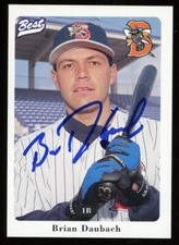 1996 Binghamton Mets BRIAN DAUBACH Signed Card autograph AUTO RED SOX WHITE SOX